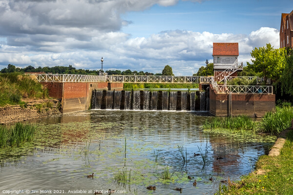 Abbey Mill Weir, Tewkesbury Picture Board by Jim Monk