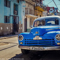 Buy canvas prints of Blue Ford, Havana by Jim Monk