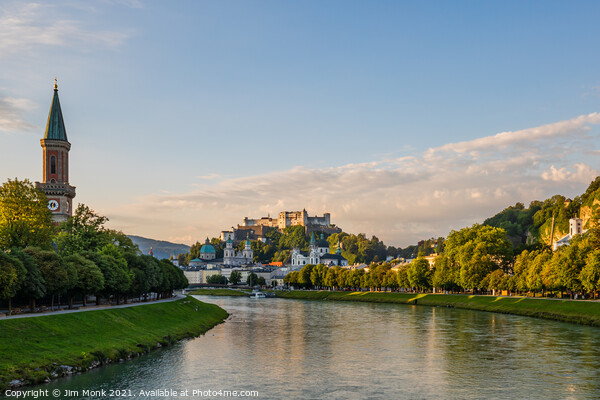 Salzach River View, Salzburg Picture Board by Jim Monk
