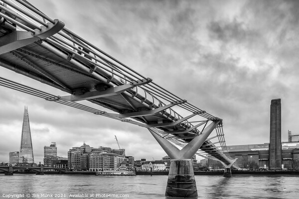 Millennium Bridge, London Picture Board by Jim Monk