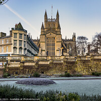 Buy canvas prints of Parade Gardens  and Bath Abbey by Jim Monk