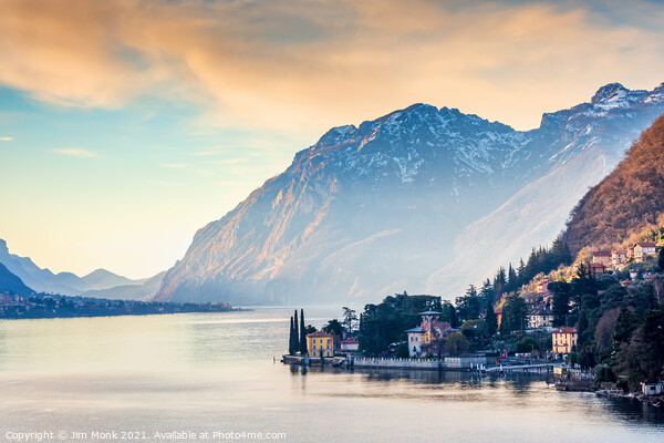 Lake Como Sunrise Picture Board by Jim Monk