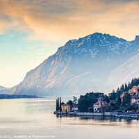 Buy canvas prints of Lake Como Sunrise by Jim Monk