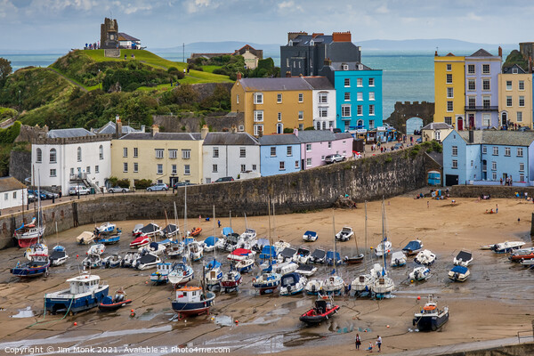 Harbour at Low Tide, Tenby Picture Board by Jim Monk