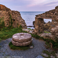 Buy canvas prints of Trefin Mill Ruins Pembrokeshire by Jim Monk