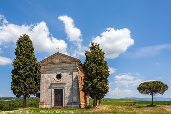 Chapel of the Madonna di Vitaleta, Tuscany Picture Board by Jim Monk