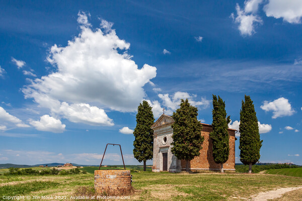 Chapel of the Madonna di Vitaleta in Tuscany Picture Board by Jim Monk