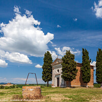 Buy canvas prints of Chapel of the Madonna di Vitaleta in Tuscany by Jim Monk