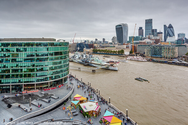 London Skyline from the South Bank Picture Board by Jim Monk