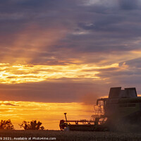 Buy canvas prints of Sunset Harvest, Norfolk by Jim Monk