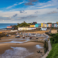 Buy canvas prints of  North Beach and Harbour in Tenby by Jim Monk