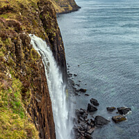 Buy canvas prints of Mealt Waterfall and Kilt Rock  by Jim Monk