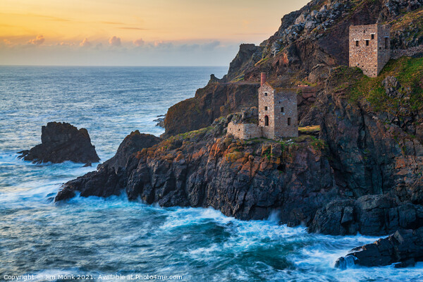 Botallack Mine Sunset Picture Board by Jim Monk