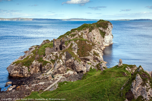 Kinbane Head and Castle Picture Board by Jim Monk