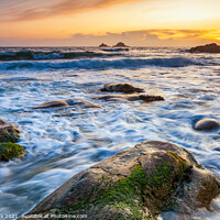 Buy canvas prints of Sunset at Porth Nanven  by Jim Monk