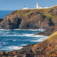 Buy canvas prints of Pendeen Lighthouse, Cape Cornwall by Jim Monk
