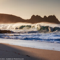 Buy canvas prints of Porthcurno Beach Waves by Jim Monk