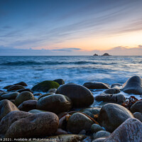 Buy canvas prints of Porth Nanven Sunset, Cornwall by Jim Monk
