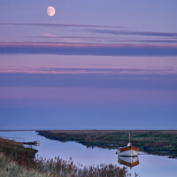 Buy canvas prints of Moonrise, Saltfleet Haven, Lincolnshire by Tony Gaskins