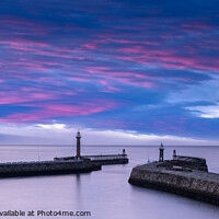 Buy canvas prints of Red Sky At Night, Whitby Harbour, North Yorkshire by Tony Gaskins