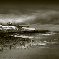 Buy canvas prints of Storm Over Dunstanborough Castle, Northumberland by Tony Gaskins