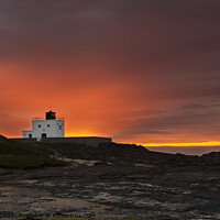 Buy canvas prints of Red Sky at Night, Bamburgh Northumberland  by Tony Gaskins