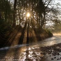 Buy canvas prints of Sunrays across the river. by Glyn Evans