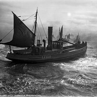 Buy canvas prints of Fishing Drifter 1900's in the North Sea, ,from ori by Kevin Allen