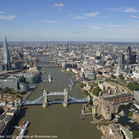 Buy canvas prints of London viewed along the Thames from Tower Bridge by Kevin Allen