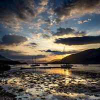 Buy canvas prints of Water silhouettes on a Scottish sunset by Kevin Allen