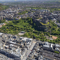 Buy canvas prints of Edinburgh Castle Aerial view by Kevin Allen