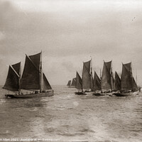 Buy canvas prints of Early 1900's sailing fishing Smacks  off East Angl by Kevin Allen