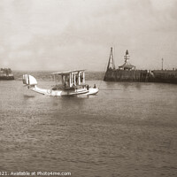 Buy canvas prints of Sepia Seaplane, ,from original vintage negative by Kevin Allen