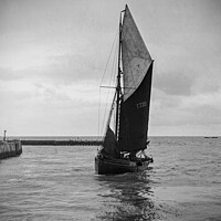 Buy canvas prints of Sailing fishing Smack from original vintage negati by Kevin Allen