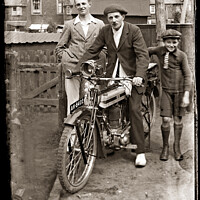 Buy canvas prints of Vintage Motocycle , original vintage negative by Kevin Allen