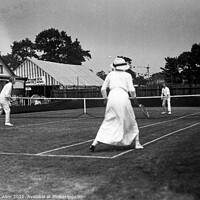 Buy canvas prints of Vintage Tennis doubles , original vintage negative by Kevin Allen