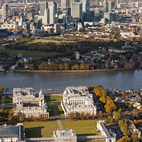 Buy canvas prints of Greenwich and Isle of dogs . by Kevin Allen
