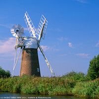 Buy canvas prints of Turf Fen Windmill, Norfolk Broads, England, UK by Geraint Tellem ARPS
