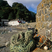 Buy canvas prints of The Harbour, Clovelly, Devon, England by Geraint Tellem ARPS