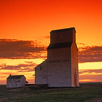 Buy canvas prints of Grain elevator at sunset, Saskatchewan, Canada by Geraint Tellem ARPS