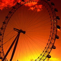 Buy canvas prints of London Eye, central London, UK by Geraint Tellem ARPS