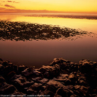 Buy canvas prints of Low tide at sunset, Rest Bay, Porthcawl, South Wales by Geraint Tellem ARPS