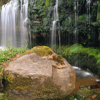 Buy canvas prints of Sgwd Isaf Clun Gwyn waterfall, Ystradfellte, Brecon Beacons Wales by Geraint Tellem ARPS