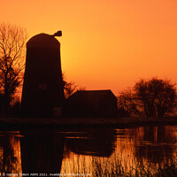 Buy canvas prints of Disused windmill at sunrise, Norfolk Broads, England, UK by Geraint Tellem ARPS