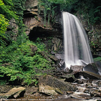 Buy canvas prints of Melincourt waterfall, nr Ystradfellte, Neath valley, Wales by Geraint Tellem ARPS