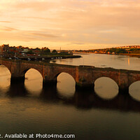 Buy canvas prints of Berwick  Old Bridge at dawn,  Berwick upon Tweed. England, UK by Geraint Tellem ARPS