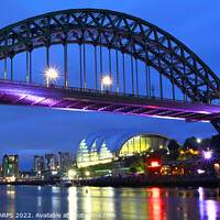 Buy canvas prints of Newcastle upon Tyne at dusk, UK by Geraint Tellem ARPS