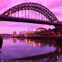 Buy canvas prints of Newcastle upon Tyne at dusk, UK, featuring Tyne Bridge, Gateshead Millennium Bridge and The Sage by Geraint Tellem ARPS