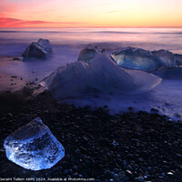 Buy canvas prints of Iceberg, Diamond beach (Breiðamerkursandur) at sun by Geraint Tellem ARPS