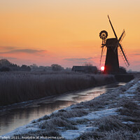 Buy canvas prints of St Benet's Mill at sunrise, Norfolk Broads, UK by Geraint Tellem ARPS
